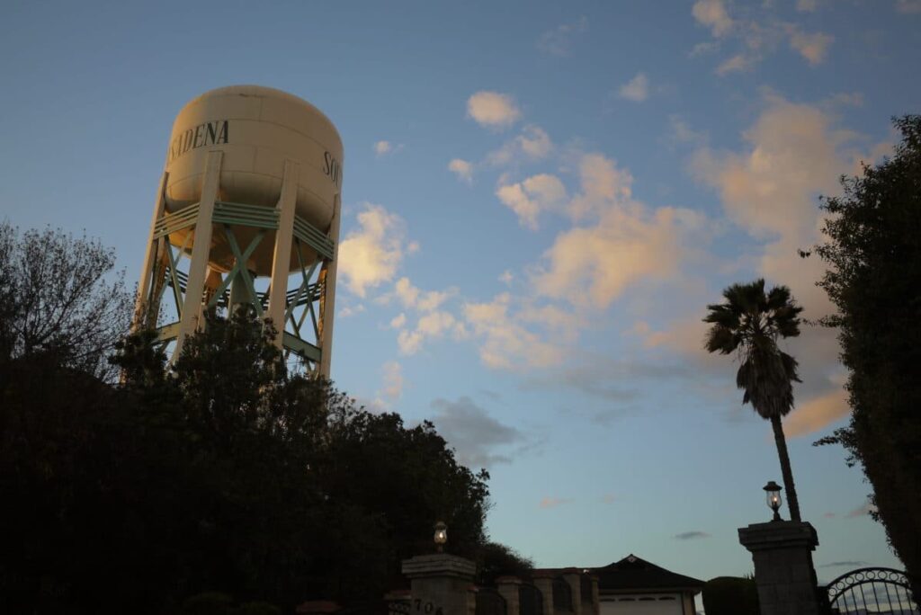 a photo of a water tower in San Gabriel Valley