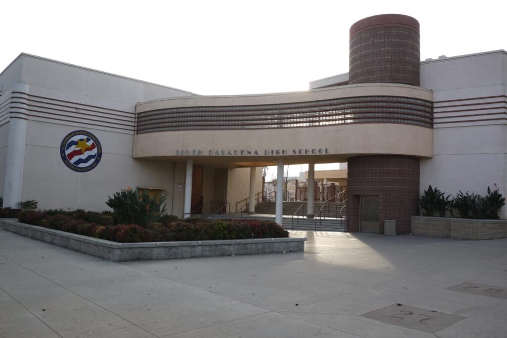 a photo of front building of South Pasadena High School