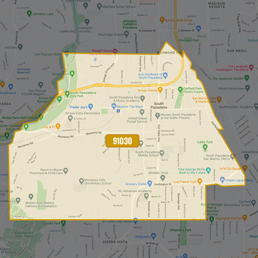 Zip Code Map South Pasadena Homes